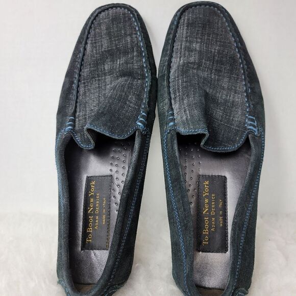 To Boot New York Men's Driving Loafer Blue Raffia  Leather Shoes Size 10 Stampe - Picture 9 of 10